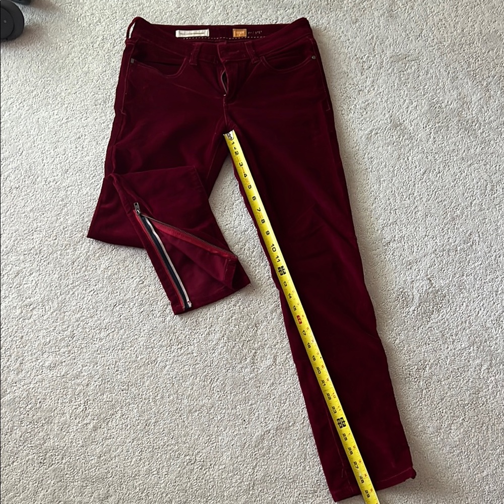 Pilcro and the Letterpress Women's Burgundy Corduroy Pants, Size 28 - Picture 14 of 15